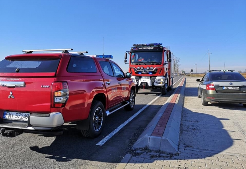 10/10 Zderzenie volkswagena i wojskowej skody koło Templewa