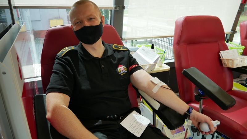 3/19 Strażacy z klubu „Honorowych Dawców Krwi Ognista Kropla” zorganizowali zbiórkę krwi