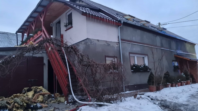 10/12 Pożar w Przytocznej. Palił się budynek mieszkalny 